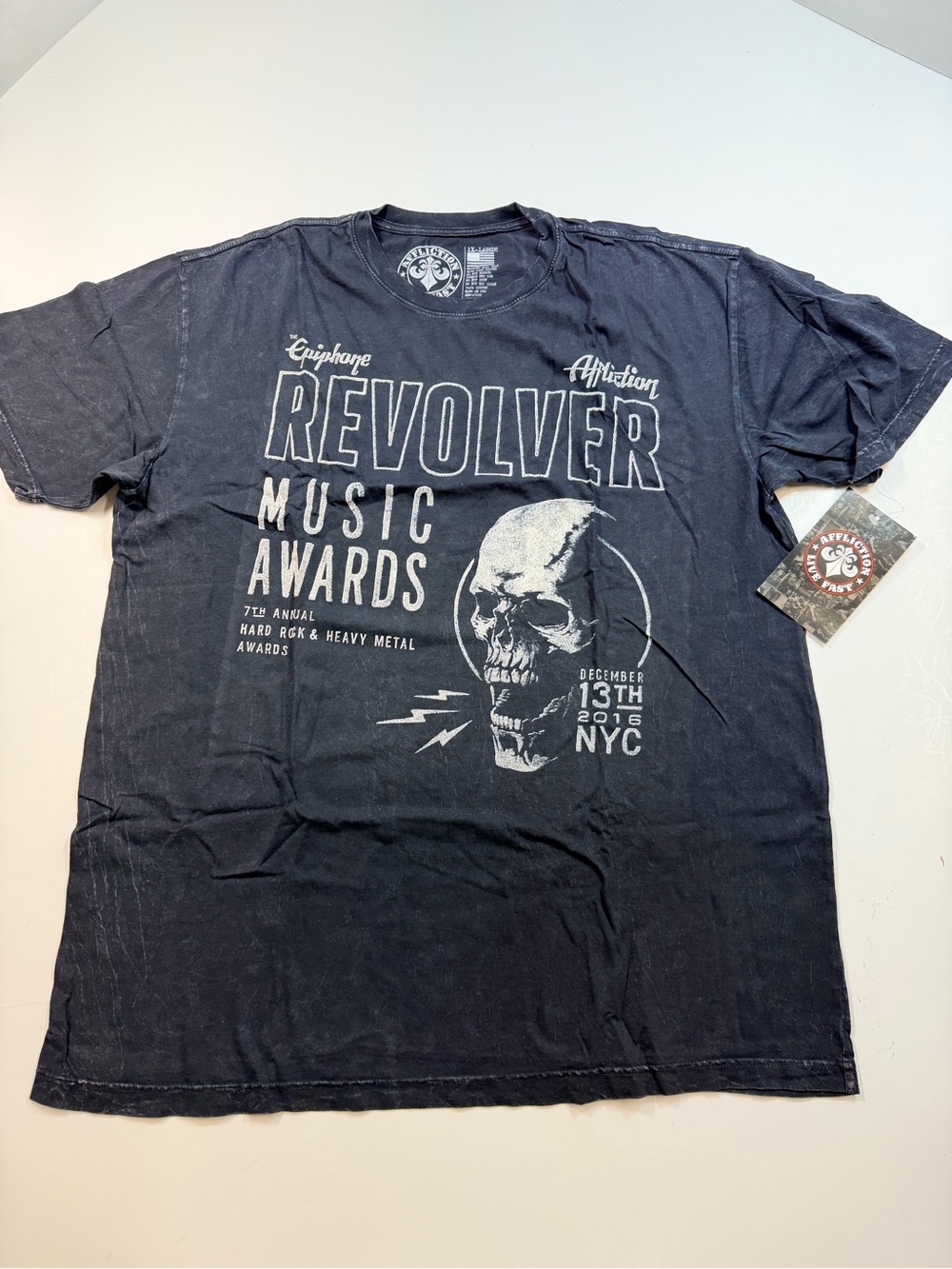 Affliction Black Graphic 7th annual Revolver Music Awards Tee 2016 NWT